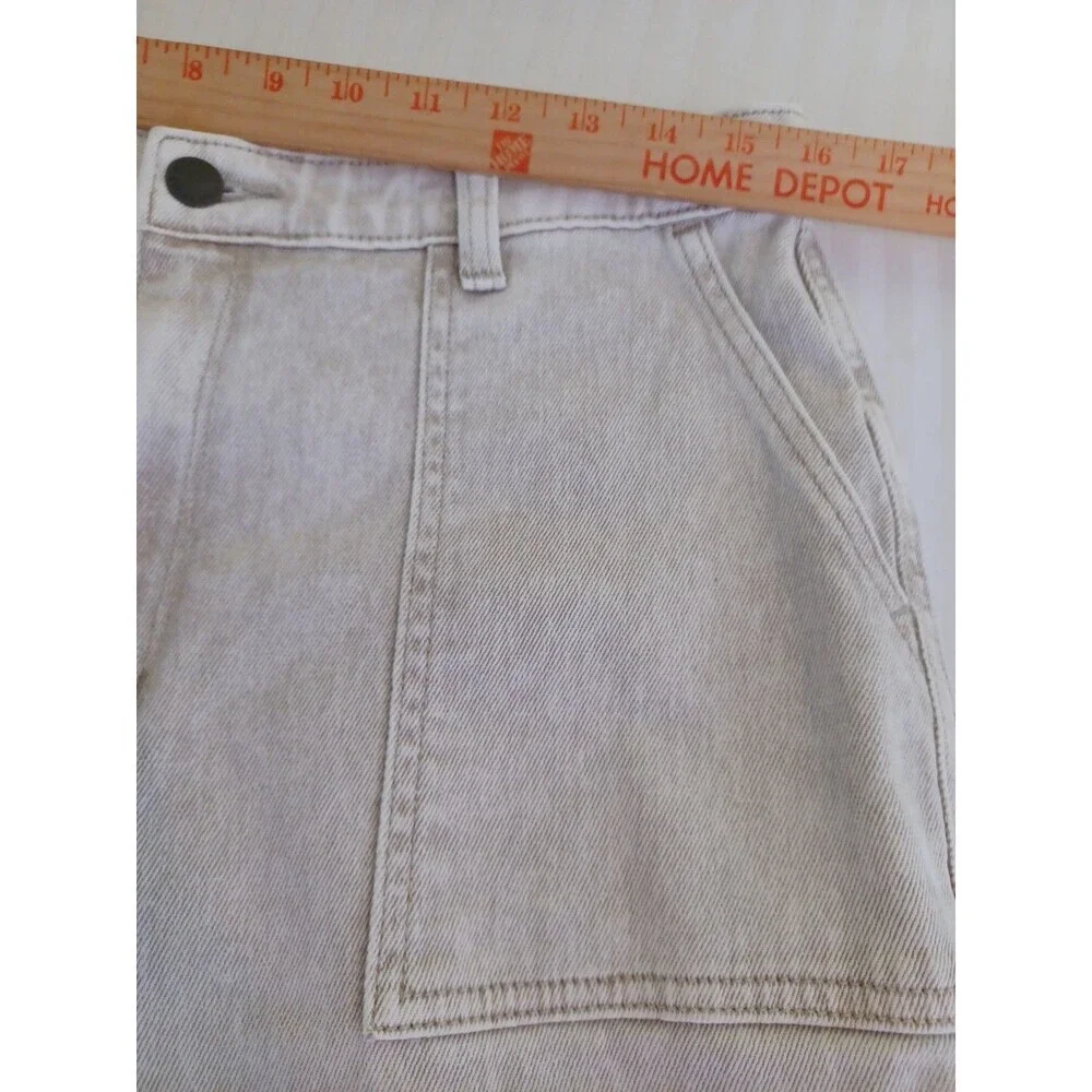 Universal Thread beige wide leg cropped jeans women's 12 neutral stonewash